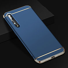 Custodia Lusso Metallo Laterale e Plastica Cover T02 per Xiaomi Mi 10 Pro Blu