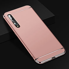 Custodia Lusso Metallo Laterale e Plastica Cover T02 per Xiaomi Mi 10 Pro Oro Rosa