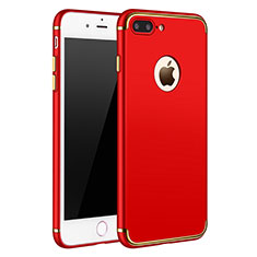 Custodia Lusso Metallo Laterale e Plastica F02 per Apple iPhone 8 Plus Rosso