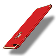 Custodia Lusso Metallo Laterale e Plastica F03 per Apple iPhone 8 Plus Rosso