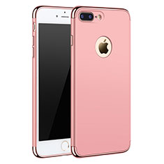 Custodia Lusso Metallo Laterale e Plastica F05 per Apple iPhone 7 Plus Oro Rosa