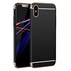 Custodia Lusso Metallo Laterale e Plastica M01 per Apple iPhone Xs Max Nero