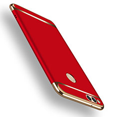 Custodia Lusso Metallo Laterale e Plastica per Huawei Honor Play 7X Rosso