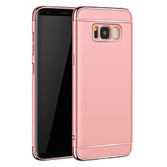 Custodia Lusso Metallo Laterale e Plastica per Samsung Galaxy S8 Oro Rosa