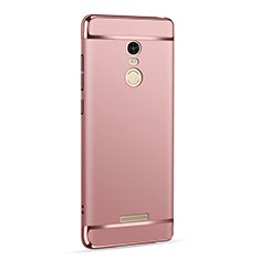 Custodia Lusso Metallo Laterale e Plastica per Xiaomi Redmi Note 3 MediaTek Oro Rosa