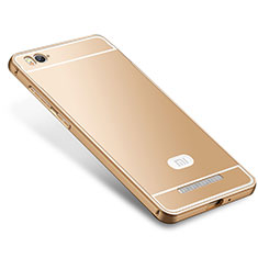 Custodia Lusso Metallo Laterale e Silicone Cover M01 per Xiaomi Mi 4C Oro