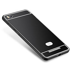 Custodia Lusso Metallo Laterale e Silicone Cover M01 per Xiaomi Mi 4i Nero