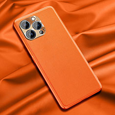 Custodia Lusso Pelle Cover A01 per Apple iPhone 15 Pro Arancione