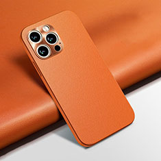 Custodia Lusso Pelle Cover A02 per Apple iPhone 13 Pro Arancione