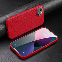 Custodia Lusso Pelle Cover A03 per Apple iPhone 14 Rosso