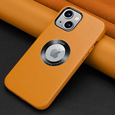 Custodia Lusso Pelle Cover A08 per Apple iPhone 13 Mini Arancione