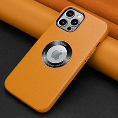 Custodia Lusso Pelle Cover A08 per Apple iPhone 13 Pro Max Arancione