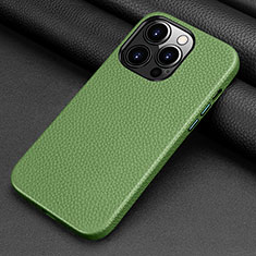 Custodia Lusso Pelle Cover A09 per Apple iPhone 14 Pro Max Verde