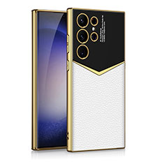 Custodia Lusso Pelle Cover AC4 per Samsung Galaxy S22 Ultra 5G Bianco