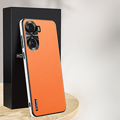 Custodia Lusso Pelle Cover AT1 per Huawei Honor 60 5G Arancione