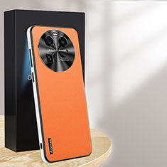 Custodia Lusso Pelle Cover AT1 per Oppo Find X6 Pro 5G Arancione