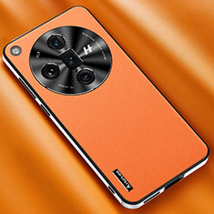 Custodia Lusso Pelle Cover AT1 per Oppo Find X7 5G Arancione