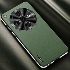 Custodia Lusso Pelle Cover AT1 per Oppo Find X7 5G Verde