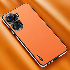 Custodia Lusso Pelle Cover AT2 per Huawei Honor 60 Pro 5G Arancione