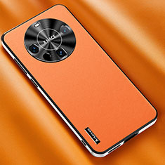 Custodia Lusso Pelle Cover AT2 per Huawei Mate 60 Pro+ Plus Arancione