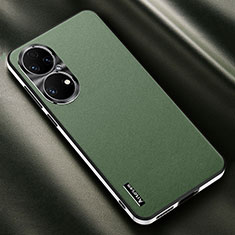 Custodia Lusso Pelle Cover AT2 per Huawei P50 Pro Verde