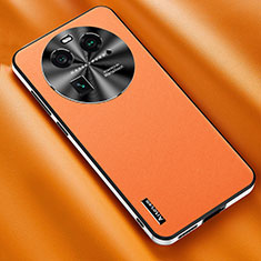 Custodia Lusso Pelle Cover AT2 per Oppo Find X6 5G Arancione