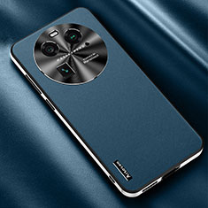 Custodia Lusso Pelle Cover AT2 per Oppo Find X6 5G Blu