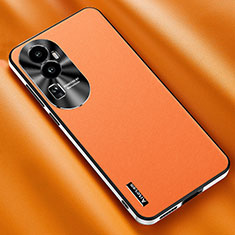 Custodia Lusso Pelle Cover AT2 per Oppo Reno10 Pro+ Plus 5G Arancione