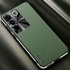 Custodia Lusso Pelle Cover AT2 per Vivo V27 5G Verde