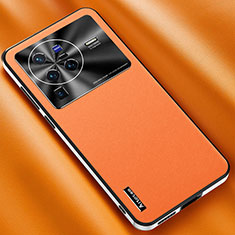 Custodia Lusso Pelle Cover AT2 per Vivo X80 Pro 5G Arancione