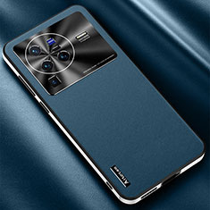 Custodia Lusso Pelle Cover AT2 per Vivo X80 Pro 5G Blu