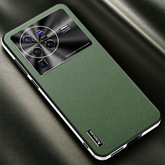 Custodia Lusso Pelle Cover AT2 per Vivo X80 Pro 5G Verde