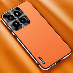 Custodia Lusso Pelle Cover AT2 per Xiaomi Mi 14 5G Arancione