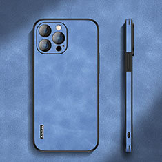 Custodia Lusso Pelle Cover AT3 per Apple iPhone 13 Pro Max Cielo Blu