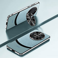 Custodia Lusso Pelle Cover AT5 per Huawei Mate 60 Pro+ Plus Cielo Blu