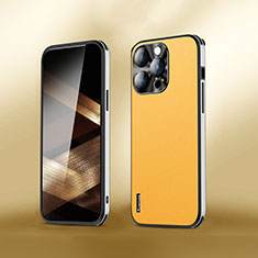 Custodia Lusso Pelle Cover AT6 per Apple iPhone 15 Pro Max Giallo