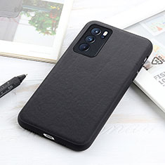 Custodia Lusso Pelle Cover B01H per Oppo Reno6 Pro 5G India Nero