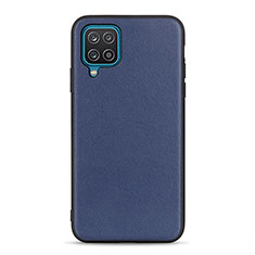 Custodia Lusso Pelle Cover B01H per Samsung Galaxy F12 Blu