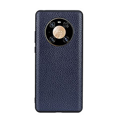 Custodia Lusso Pelle Cover B02H per Huawei Mate 40 Blu