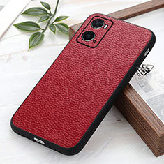 Custodia Lusso Pelle Cover B02H per Oppo A76 Rosso