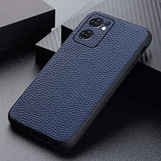 Custodia Lusso Pelle Cover B02H per Oppo Find X5 Lite 5G Blu