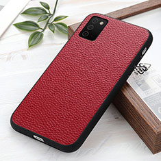 Custodia Lusso Pelle Cover B02H per Samsung Galaxy A03s Rosso