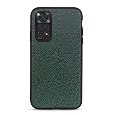 Custodia Lusso Pelle Cover B02H per Xiaomi Redmi Note 11 4G (2022) Verde