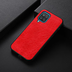 Custodia Lusso Pelle Cover B05H per Samsung Galaxy A12 Rosso