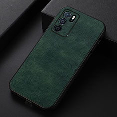 Custodia Lusso Pelle Cover B06H per Oppo A54s Verde