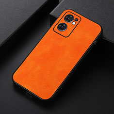 Custodia Lusso Pelle Cover B06H per Oppo Find X5 Lite 5G Arancione