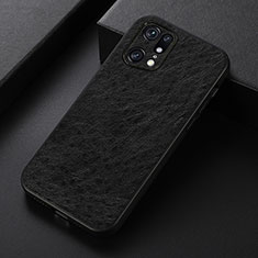 Custodia Lusso Pelle Cover B07H per Oppo Find X5 Pro 5G Nero