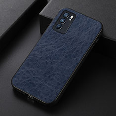 Custodia Lusso Pelle Cover B07H per Oppo Reno6 5G Blu