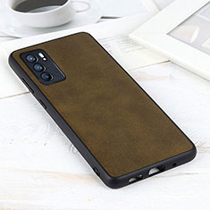 Custodia Lusso Pelle Cover B08H per Oppo Reno6 5G Verde