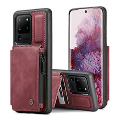 Custodia Lusso Pelle Cover C01S per Samsung Galaxy S20 Ultra Rosso